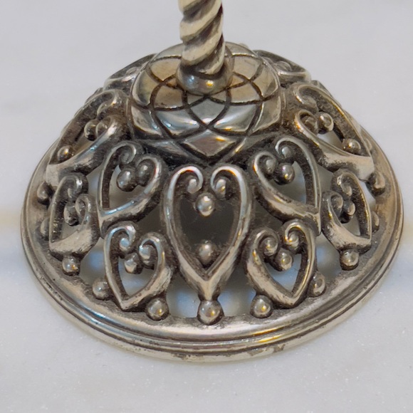 BRIGHTON Silver Heart Cross Bracelet Ring Earring Jewelry Tree Stand Holder - Picture 2 of 4